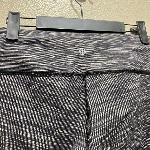 Lululemon Wunder Under Leggings Striped Coco Pique Gray Athleisure Size 8 - Picture 5 of 7